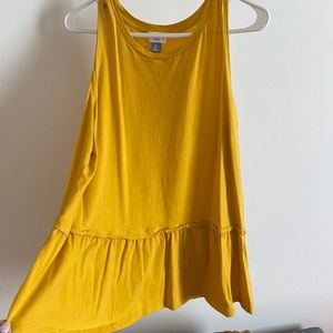 Old Navy - mustard yellow - peplum tank top - size XL